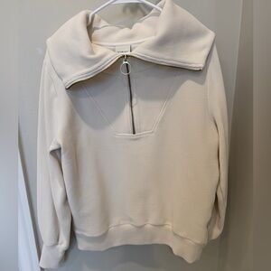 Varley Cream Zip Neck Pullover